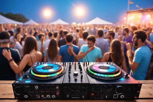 音频调节音乐节舞台调音台摄影图 设计素材